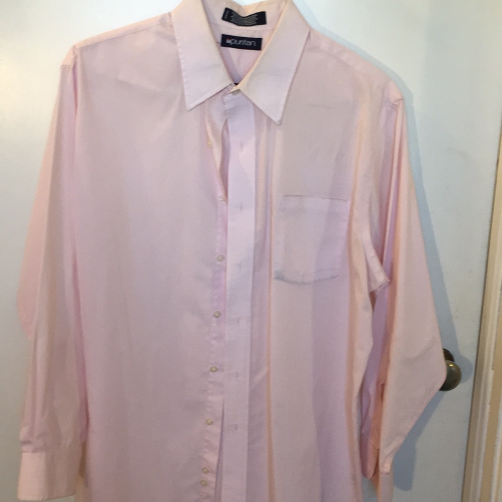 Men’s Puritan button down long sleeve Pink shirt